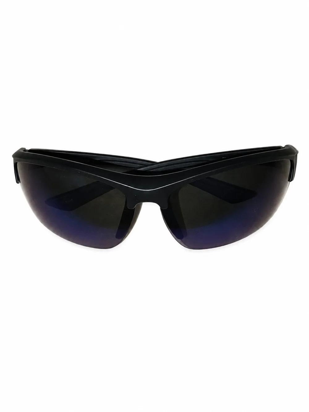 Men's Black Frame Sunglasses with Blue Mirrored Lenses